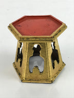 Japanese Buddhist Altar Fitting Offering Cup Stand Vtg Bukki Butsugu Gold BA392