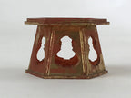 Japanese Buddhist Altar Fitting Offering Cup Stand Vtg Bukki Butsugu Red BA106