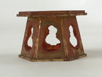 Japanese Buddhist Altar Fitting Offering Cup Stand Vtg Bukki Butsugu Red BA106