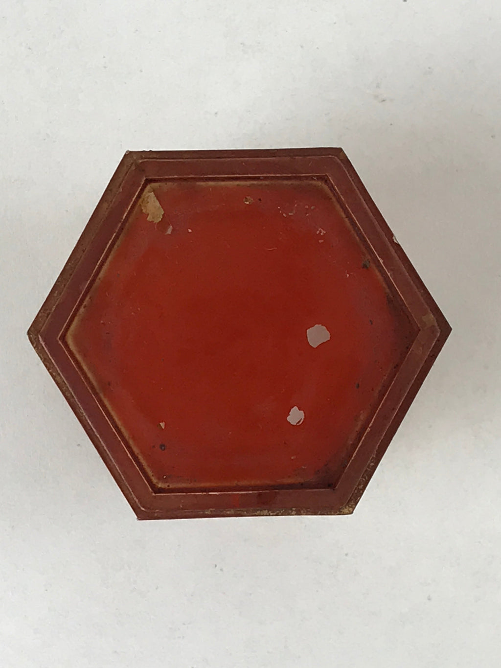 Japanese Buddhist Altar Fitting Offering Cup Stand Vtg Bukki Butsugu Red BA106