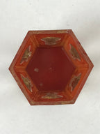 Japanese Buddhist Altar Fitting Offering Cup Stand Vtg Bukki Butsugu Red BA106