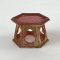 Japanese Buddhist Altar Fitting Offering Cup Stand Vtg Bukki Butsugu Red BA106