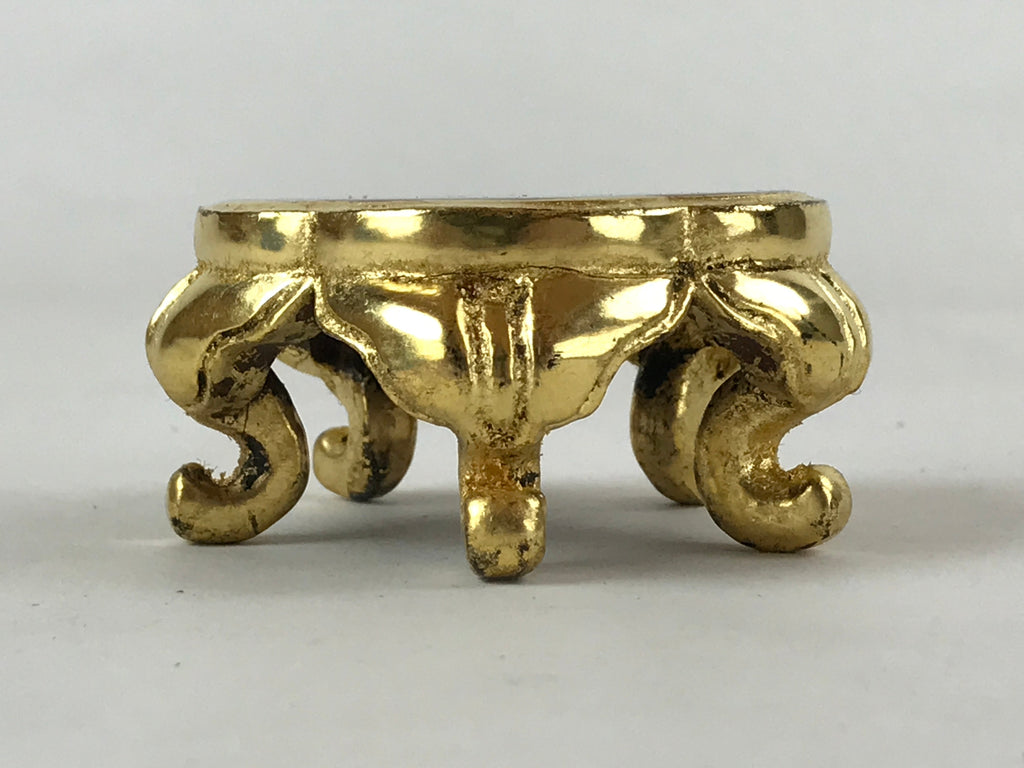 Japanese Buddhist Altar Fitting Offering Cup Stand Vtg Bukki Red Gold BA163