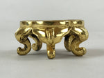 Japanese Buddhist Altar Fitting Offering Cup Stand Vtg Bukki Red Gold BA163