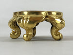 Japanese Buddhist Altar Fitting Offering Cup Stand Vtg Bukki Red Gold BA163