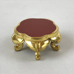 Japanese Buddhist Altar Fitting Offering Cup Stand Vtg Bukki Red Gold BA163
