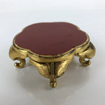 Japanese Buddhist Altar Fitting Offering Cup Stand Vtg Bukki Red Gold BA301