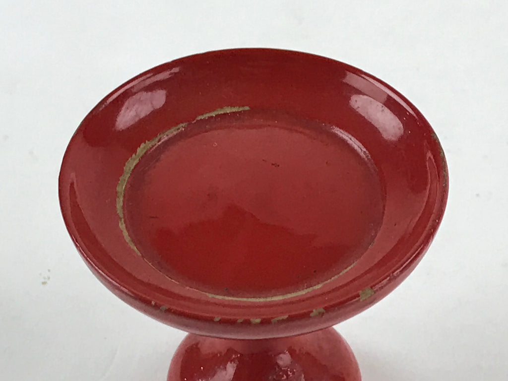Japanese Buddhist Altar Fitting Offering Stand Pair High Cup Takatsuki Red BA26