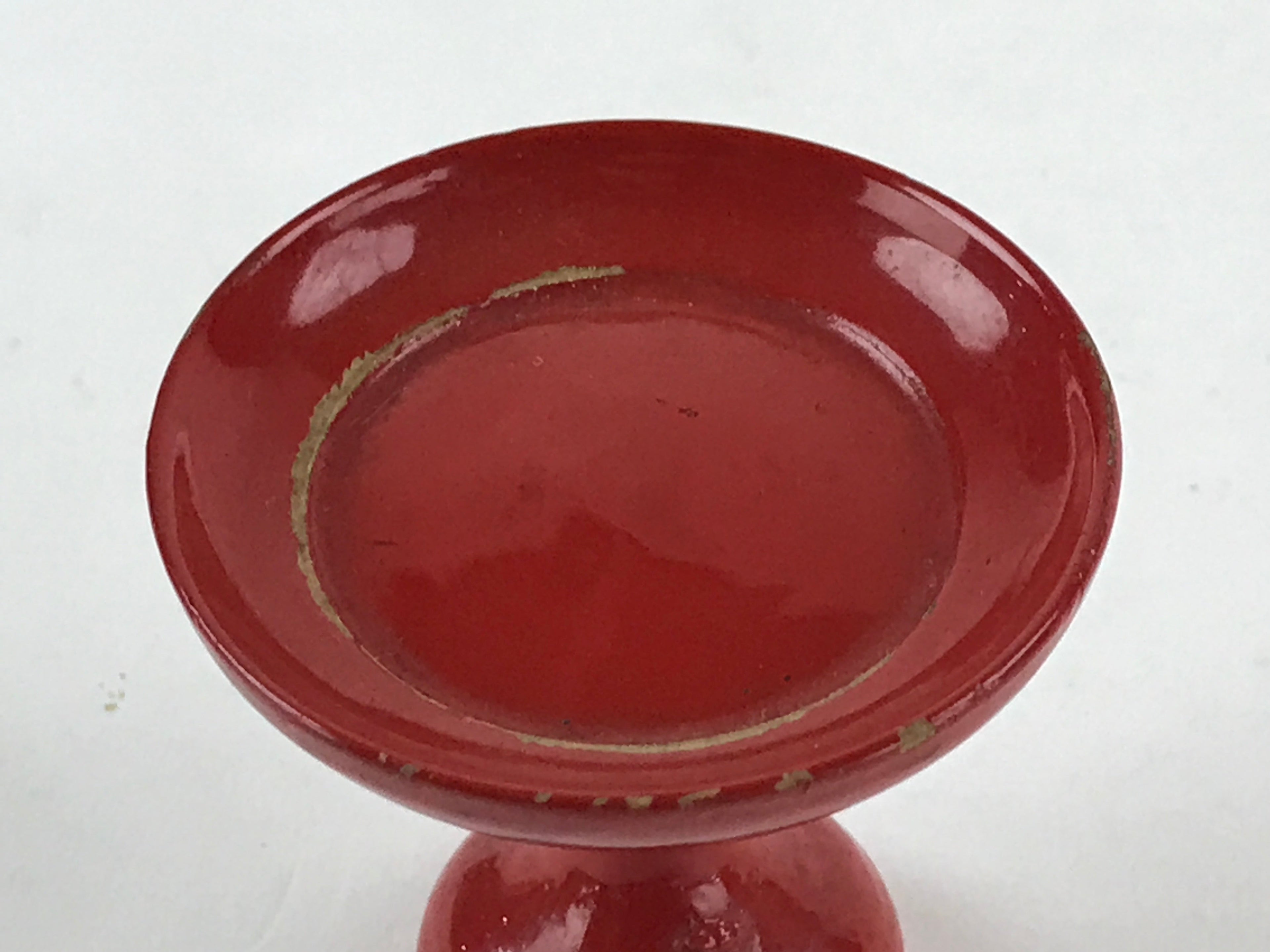 Japanese Buddhist Altar Fitting Offering Stand Pair High Cup Takatsuki Red BA26