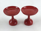 Japanese Buddhist Altar Fitting Offering Stand Pair High Cup Takatsuki Red BA26