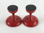Japanese Buddhist Altar Fitting Offering Stand Pair High Cup Takatsuki Red BA26