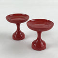 Japanese Buddhist Altar Fitting Offering Stand Pair High Cup Takatsuki Red BA26