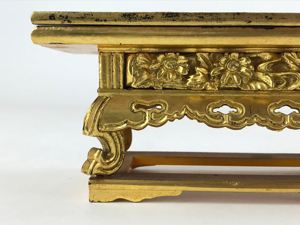 Japanese Buddhist Altar Fitting Offering Table Vtg Maejyoku Uwajyoku Gold BA206