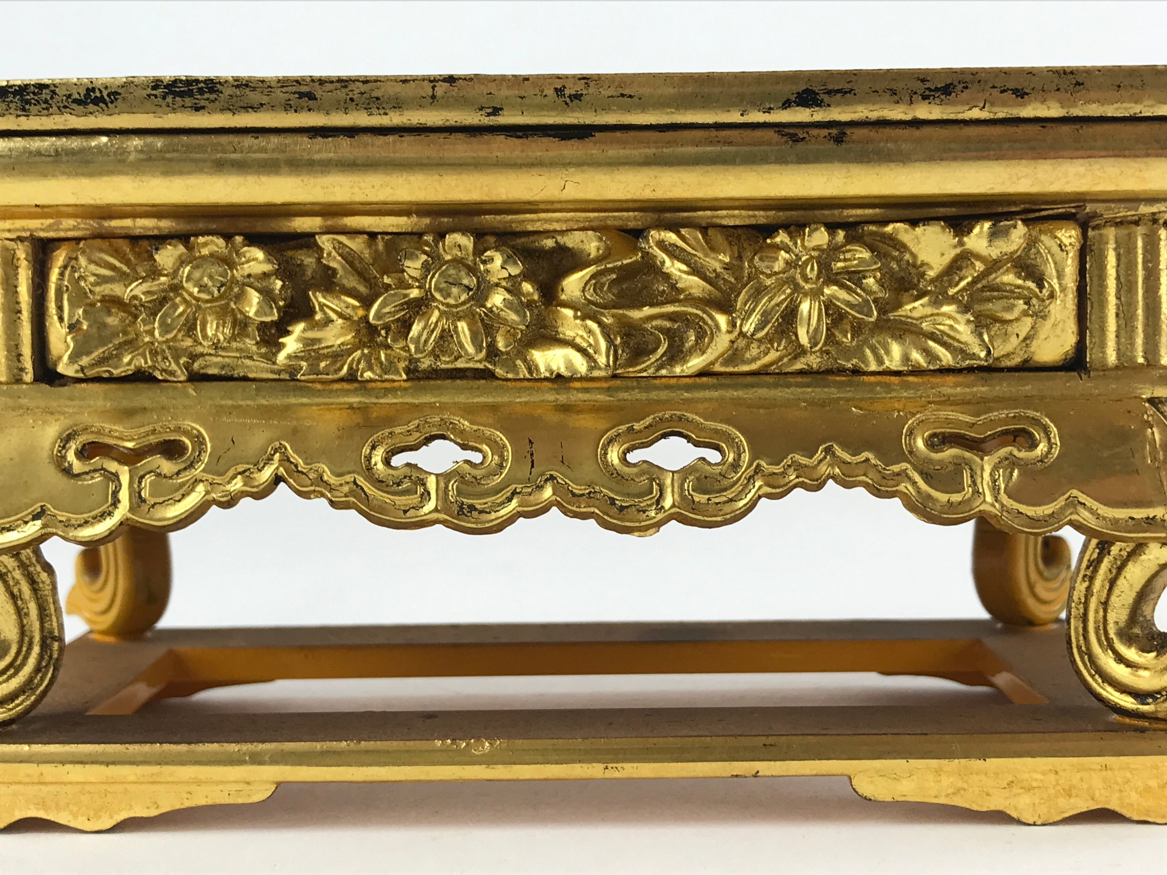 Japanese Buddhist Altar Fitting Offering Table Vtg Maejyoku Uwajyoku Gold BA206