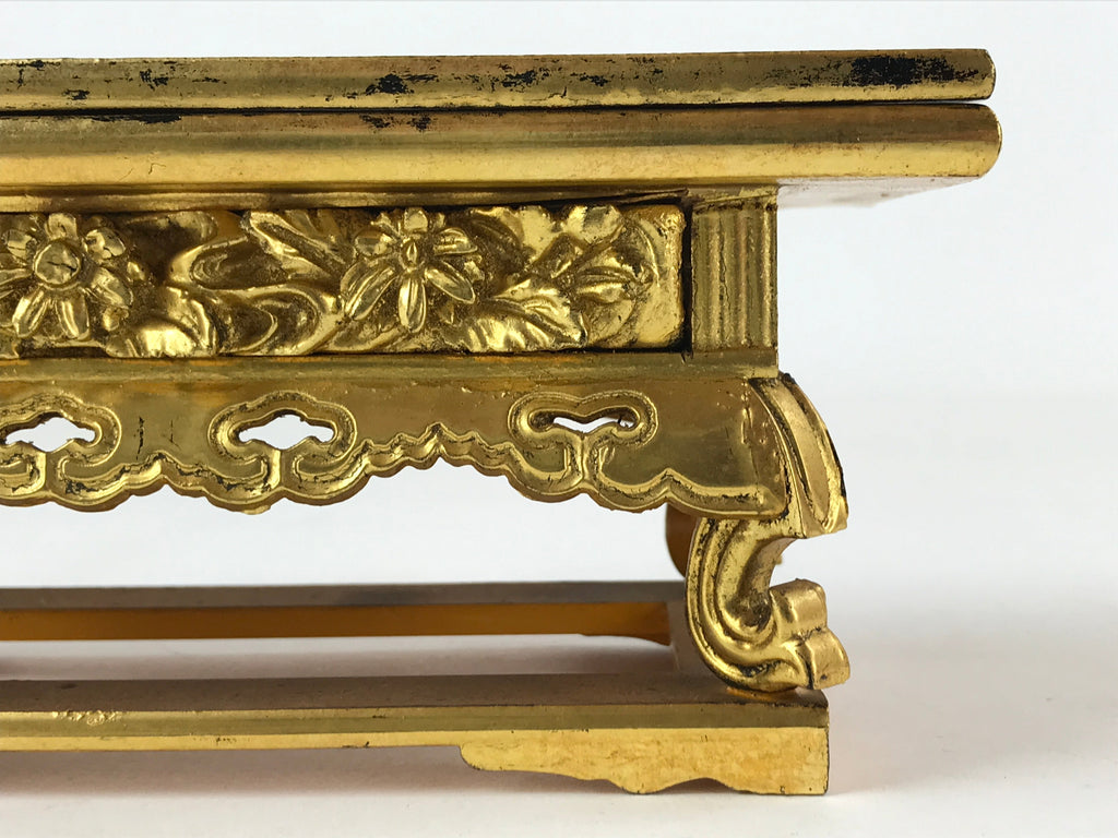 Japanese Buddhist Altar Fitting Offering Table Vtg Maejyoku Uwajyoku Gold BA206