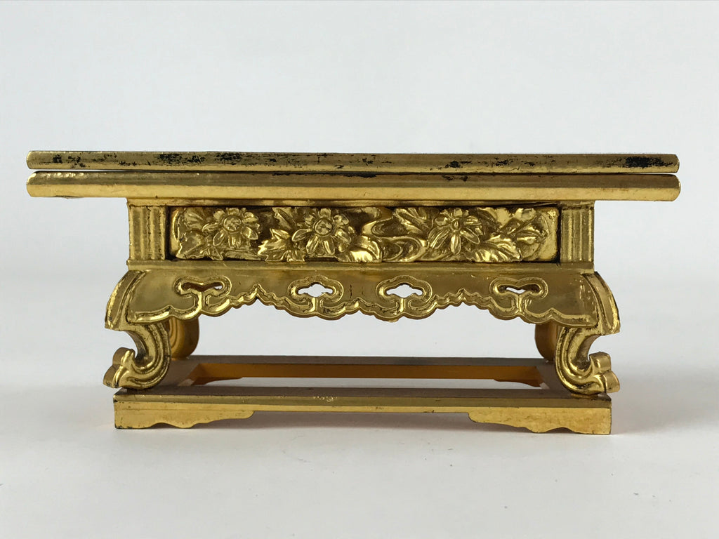 Japanese Buddhist Altar Fitting Offering Table Vtg Maejyoku Uwajyoku Gold BA206