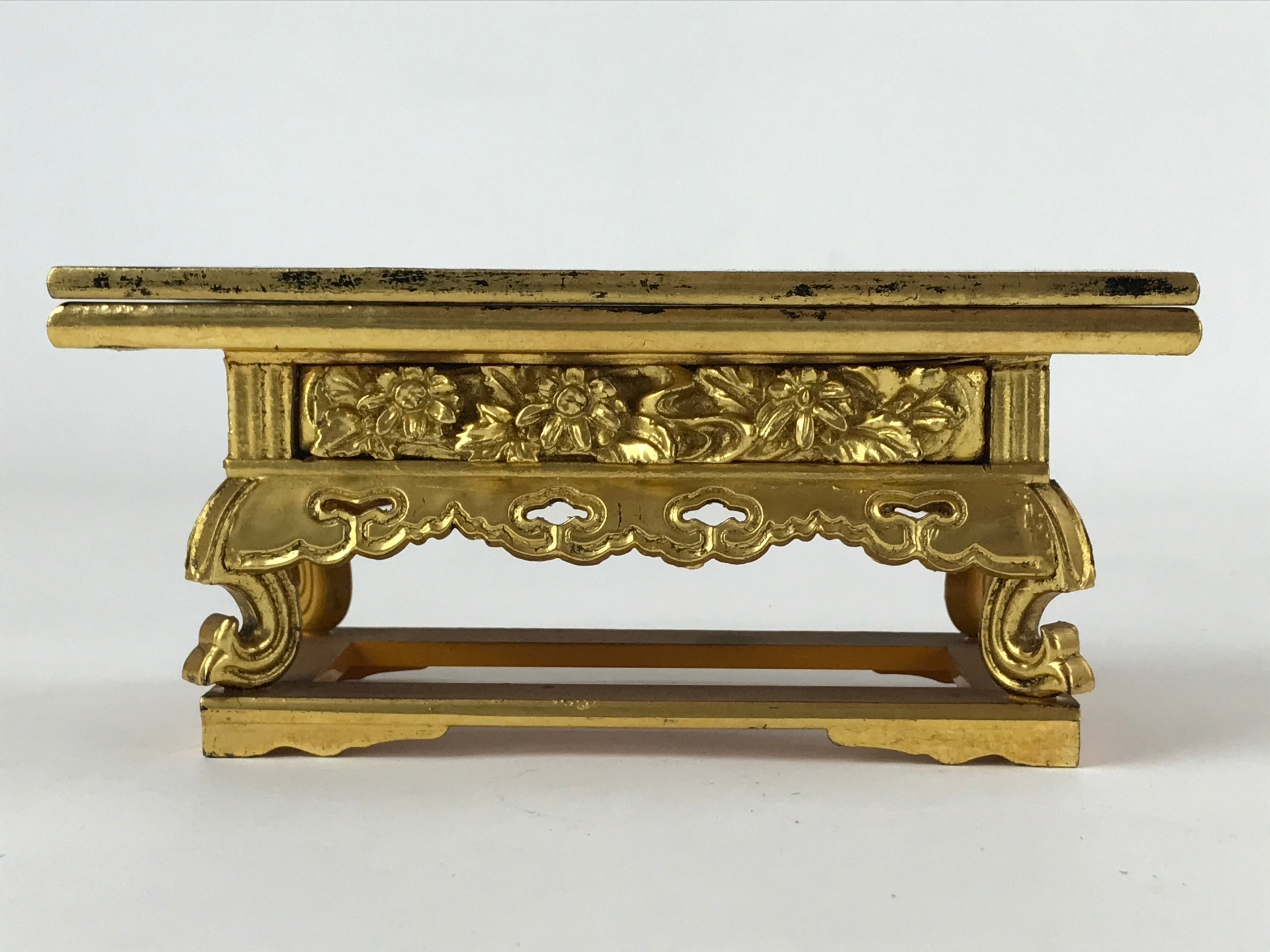 Japanese Buddhist Altar Fitting Offering Table Vtg Maejyoku Uwajyoku Gold BA206