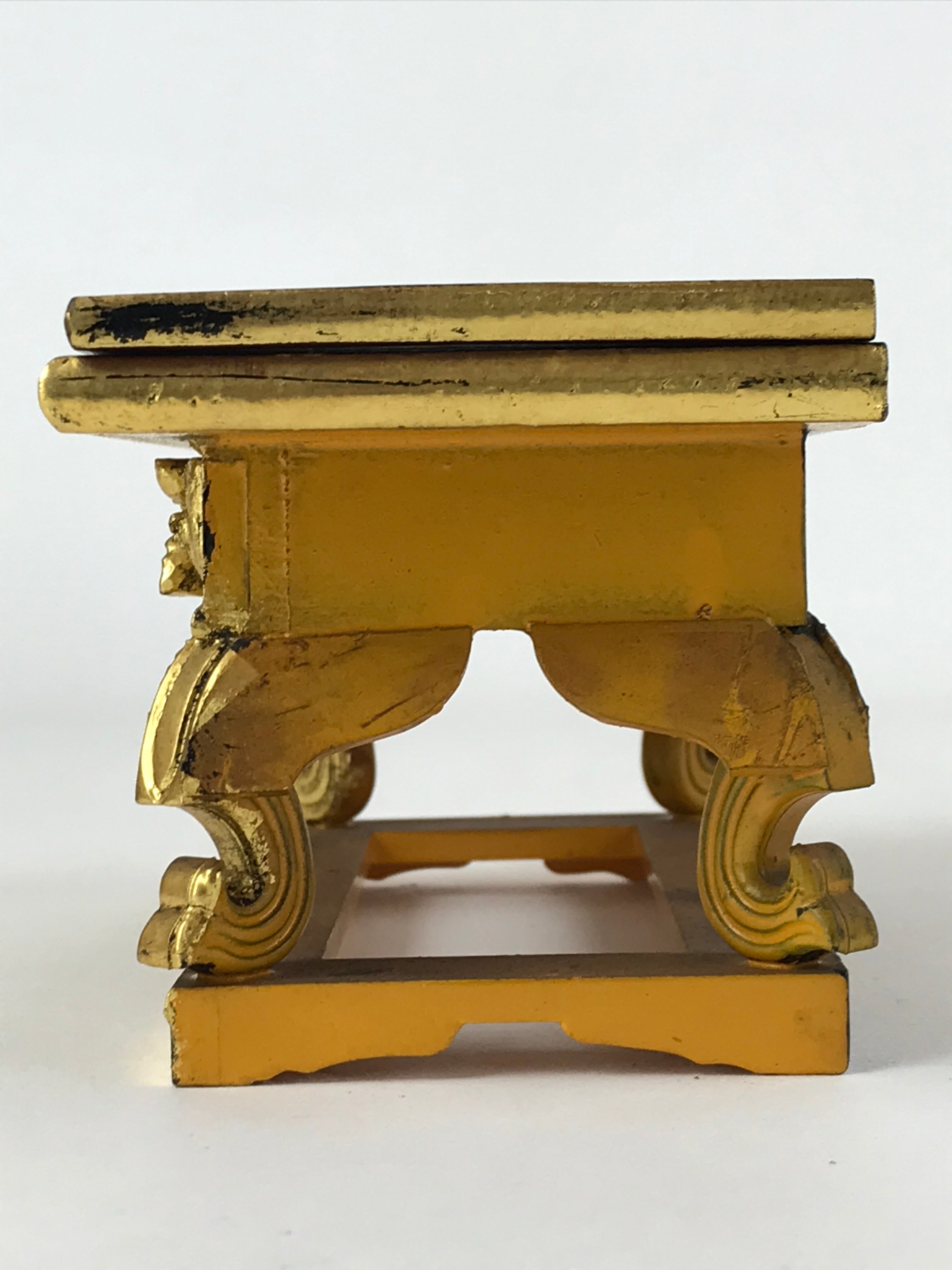 Japanese Buddhist Altar Fitting Offering Table Vtg Maejyoku Uwajyoku Gold BA206