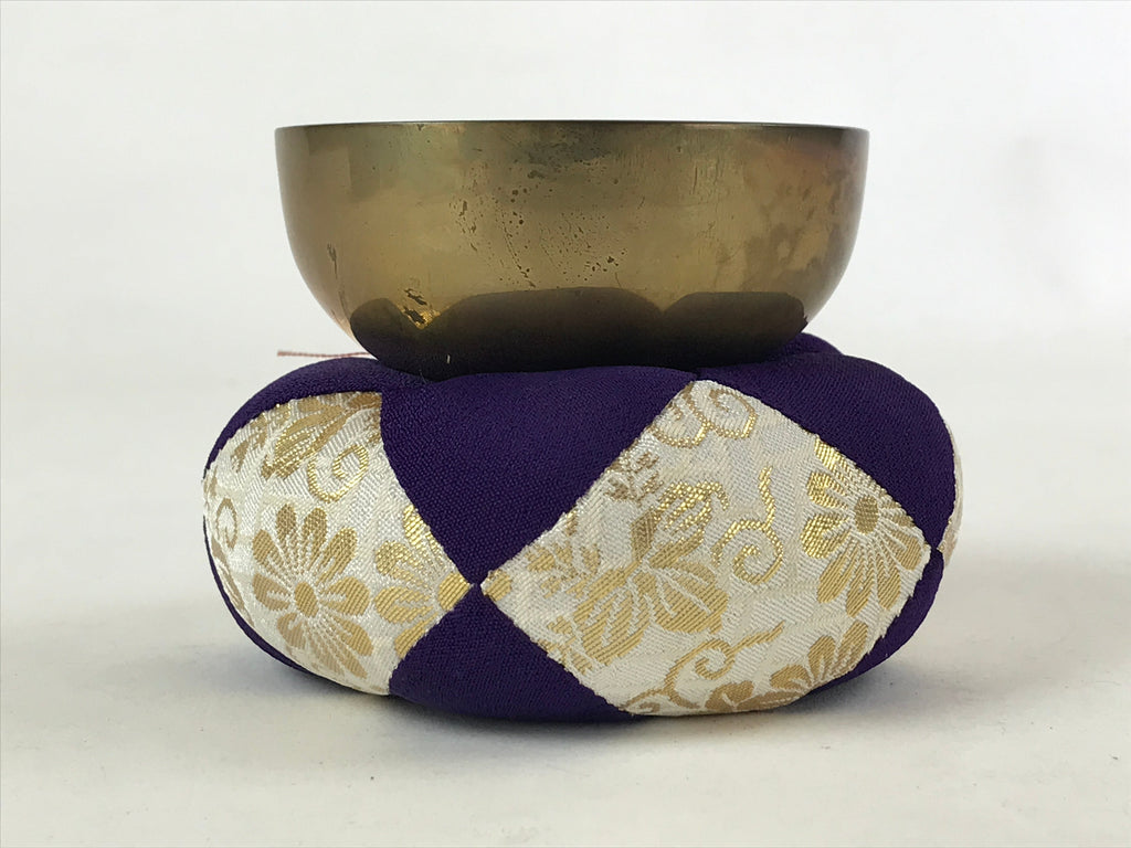 Japanese Buddhist Altar Fitting Orin Bell Singing Bowl Vtg Pillow Striker BA117