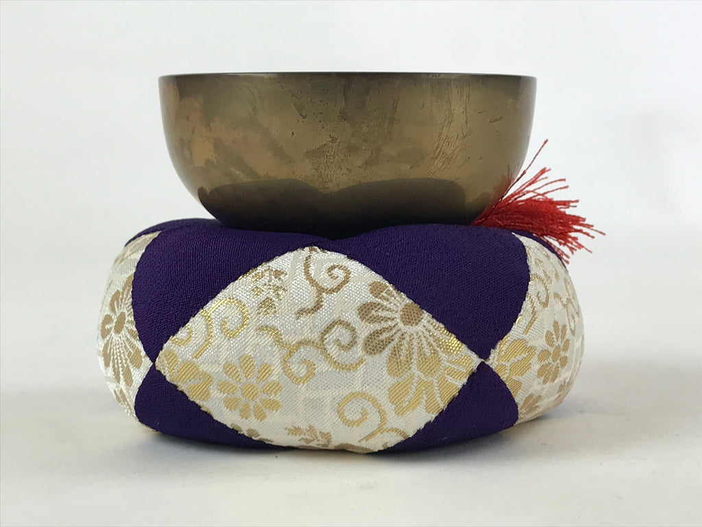 Japanese Buddhist Altar Fitting Orin Bell Singing Bowl Vtg Pillow Striker BA117