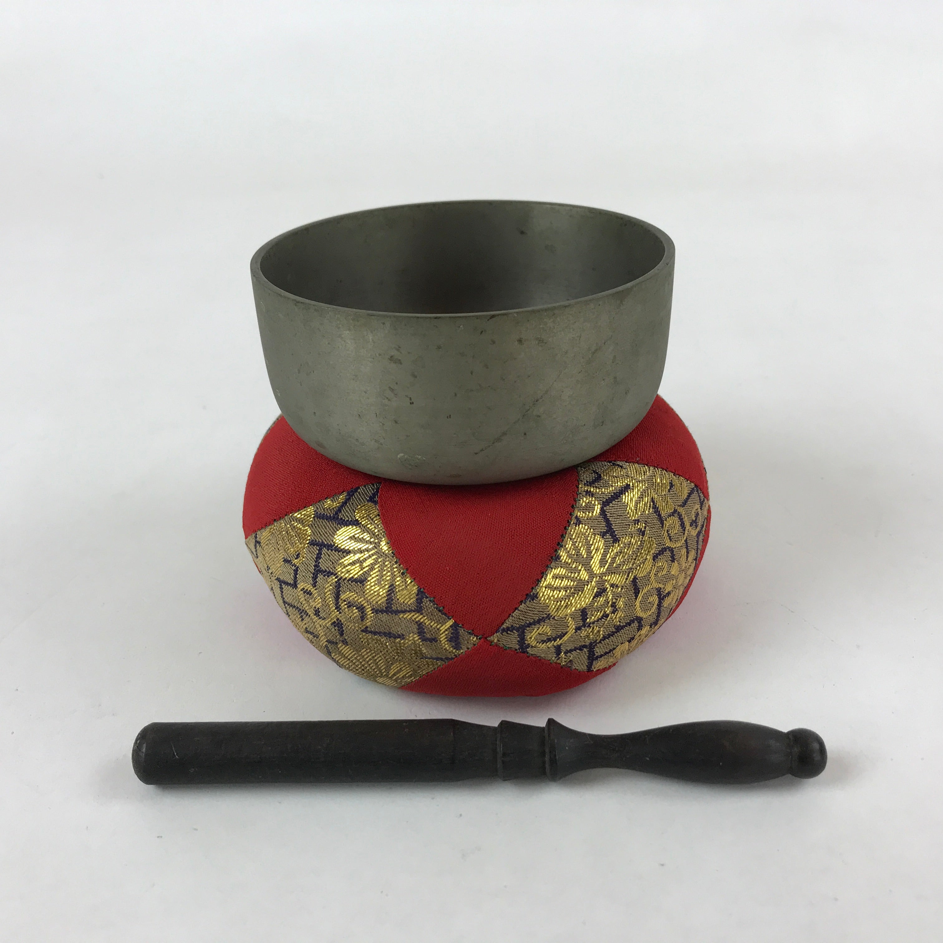 Japanese Buddhist Altar Fitting Orin Bell Singing Bowl Vtg Pillow Striker BA165