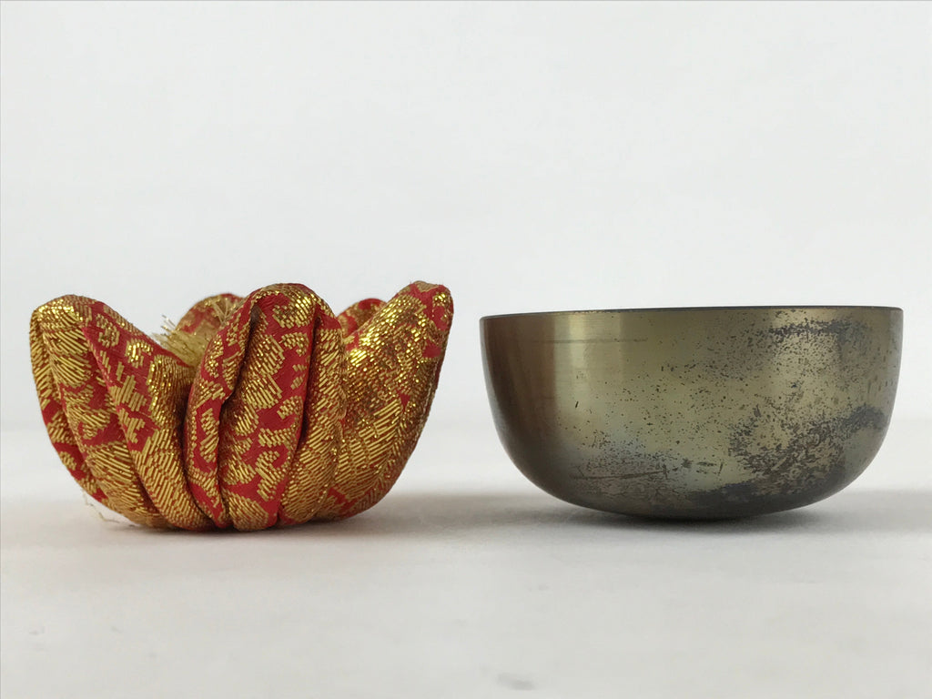 Japanese Buddhist Altar Fitting Orin Bell Singing Bowl Vtg Pillow Striker BA244