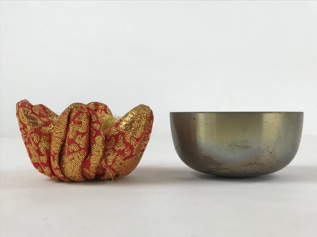 Japanese Buddhist Altar Fitting Orin Bell Singing Bowl Vtg Pillow Striker BA244