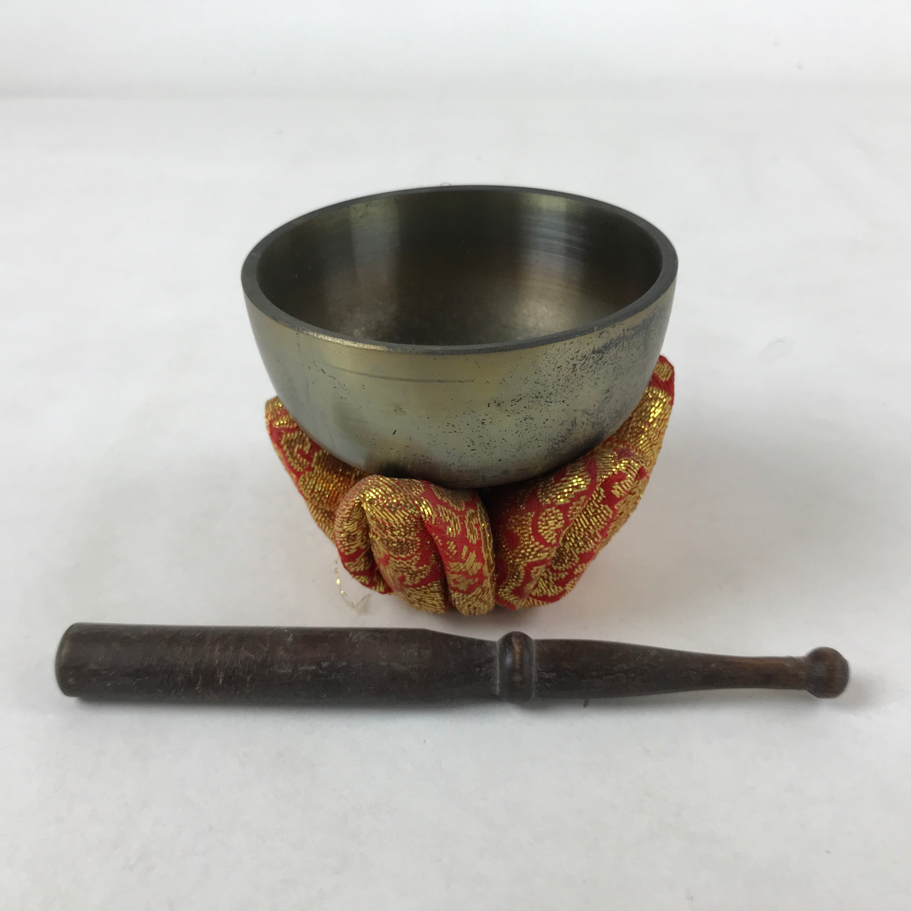 Japanese Buddhist Altar Fitting Orin Bell Singing Bowl Vtg Pillow Striker BA244