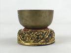 Japanese Buddhist Altar Fitting Orin Bell Vtg Bronze Bowl Pillow Striker BA62