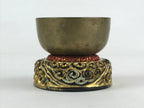 Japanese Buddhist Altar Fitting Orin Bell Vtg Bronze Bowl Pillow Striker BA62