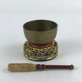 Japanese Buddhist Altar Fitting Orin Bell Vtg Bronze Bowl Pillow Striker BA62