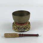 Japanese Buddhist Altar Fitting Orin Bell Vtg Bronze Bowl Pillow Striker BA62