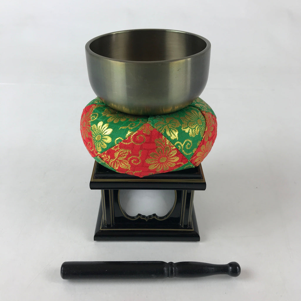 Japanese Buddhist Altar Fitting Orin Bell Vtg Singing Bowl Pillow Stand Striker