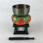 Japanese Buddhist Altar Fitting Orin Bell Vtg Singing Bowl Pillow Stand Striker