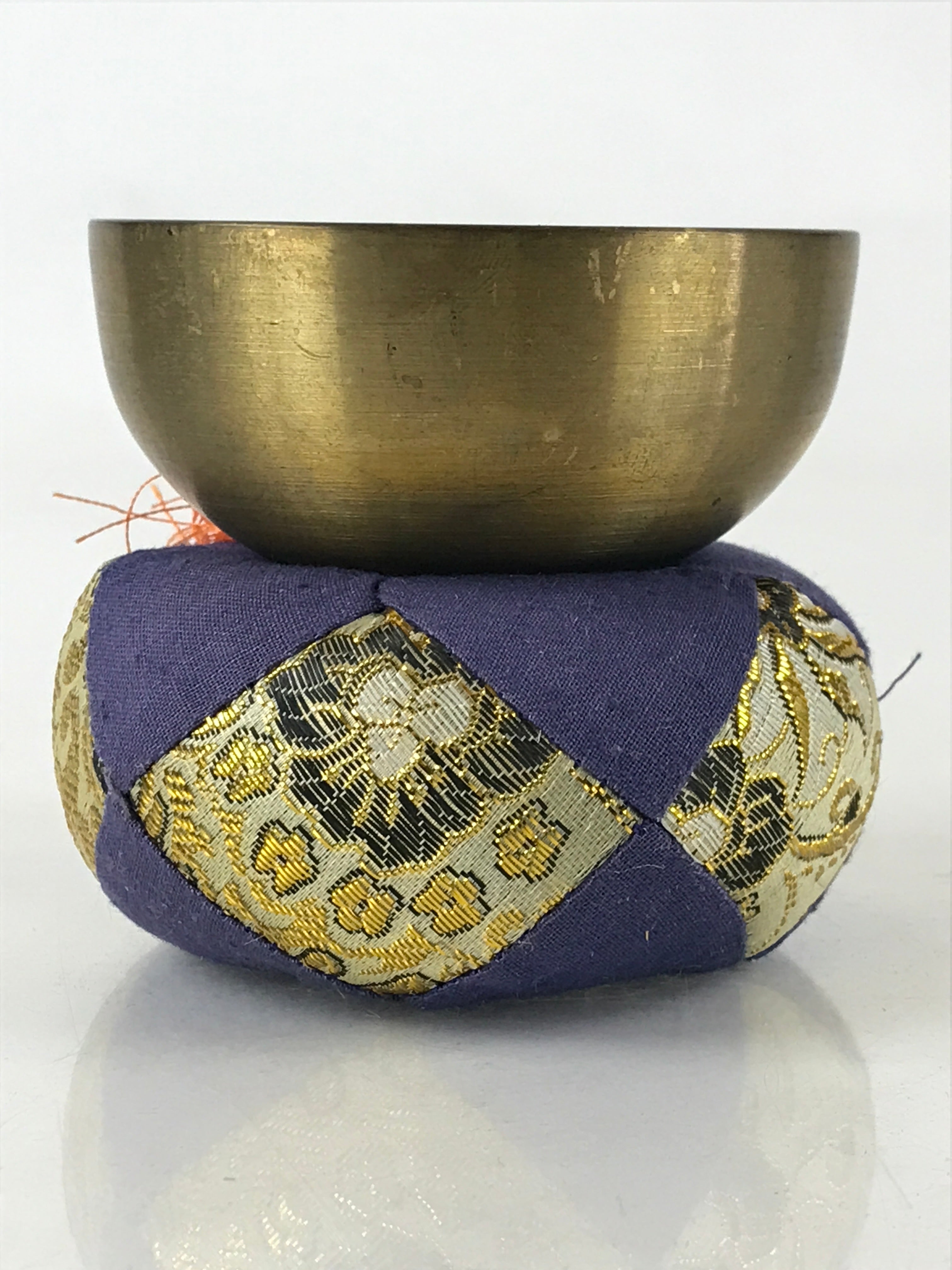 Japanese Buddhist Altar Fitting Orin Bell Vtg Singing Bowl Pillow Striker Butsugu