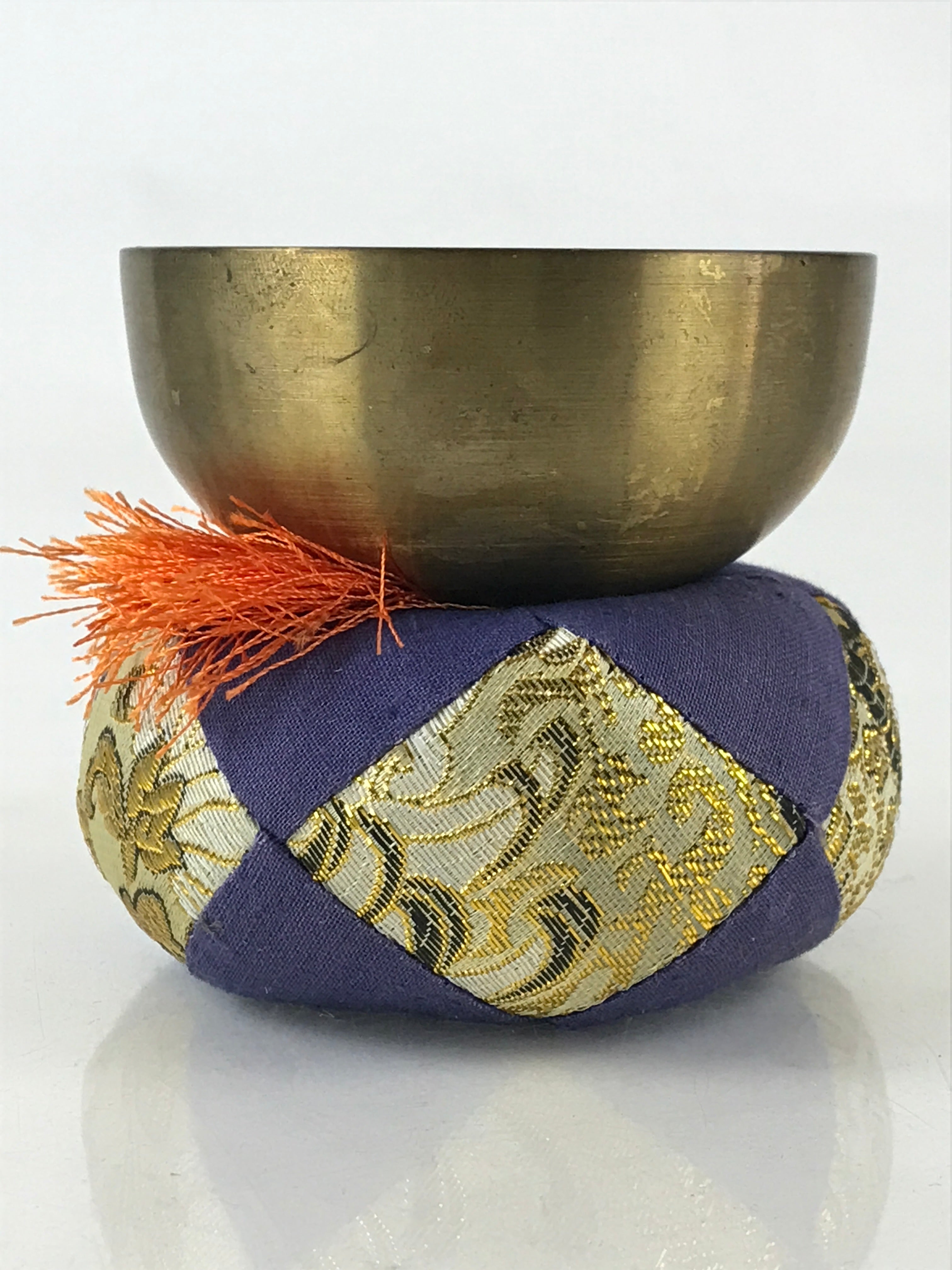 Japanese Buddhist Altar Fitting Orin Bell Vtg Singing Bowl Pillow Striker Butsugu