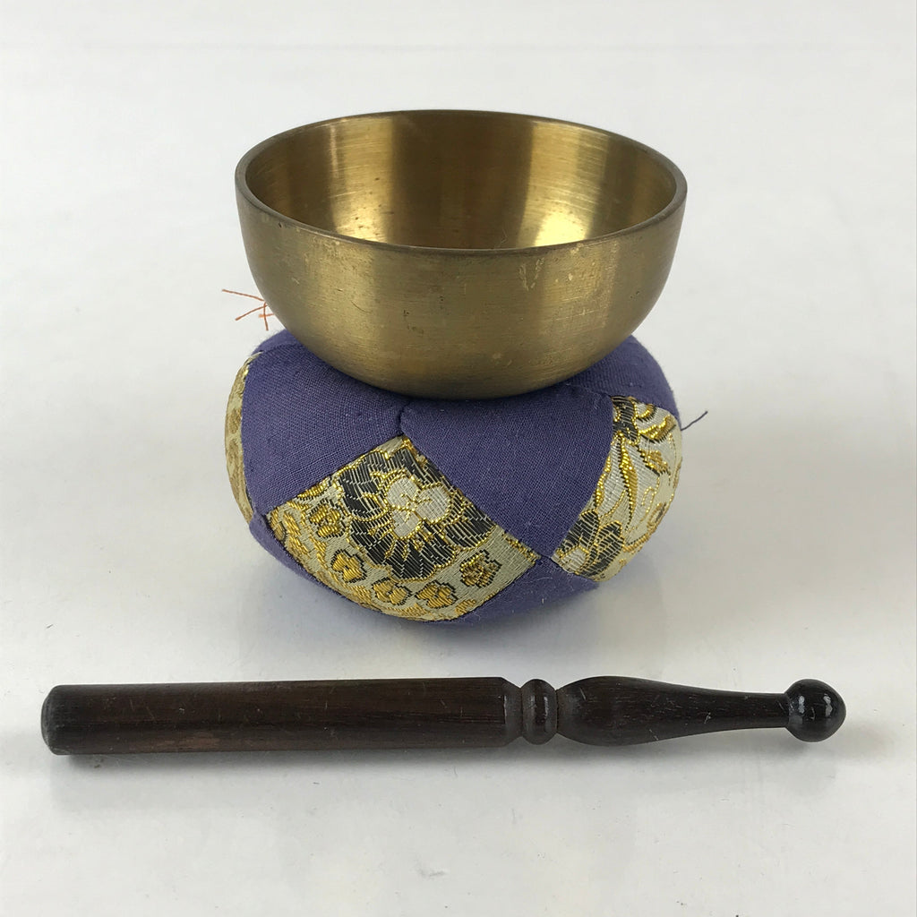 Japanese Buddhist Altar Fitting Orin Bell Vtg Singing Bowl Pillow Striker Butsugu