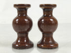 Japanese Buddhist Altar Fitting Porcelain Flower Vase Hanatate Brown 2pc BA650
