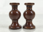 Japanese Buddhist Altar Fitting Porcelain Flower Vase Hanatate Brown 2pc BA650