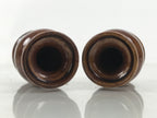 Japanese Buddhist Altar Fitting Porcelain Flower Vase Hanatate Brown 2pc BA650