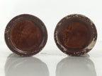 Japanese Buddhist Altar Fitting Porcelain Flower Vase Hanatate Brown 2pc BA650