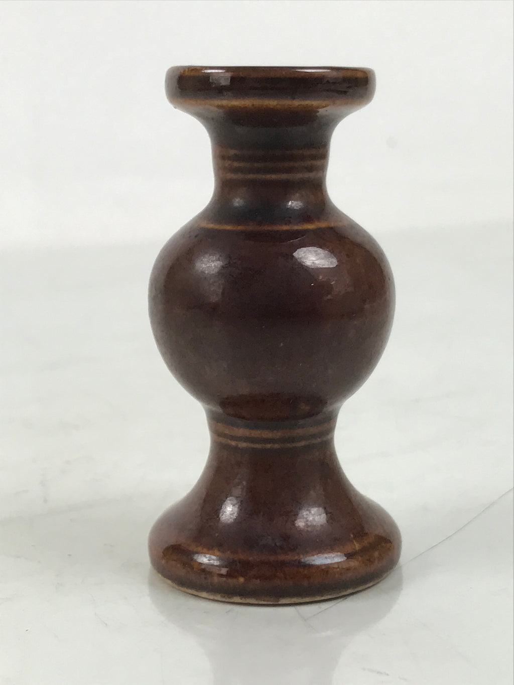 Japanese Buddhist Altar Fitting Porcelain Flower Vase Vtg Hanatate Brown BA649