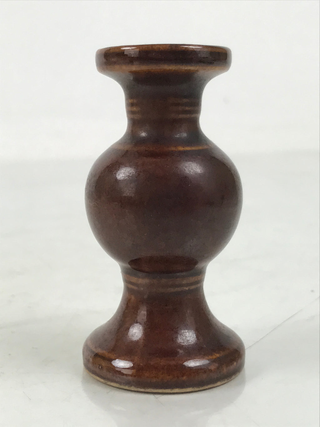 Japanese Buddhist Altar Fitting Porcelain Flower Vase Vtg Hanatate Brown BA649