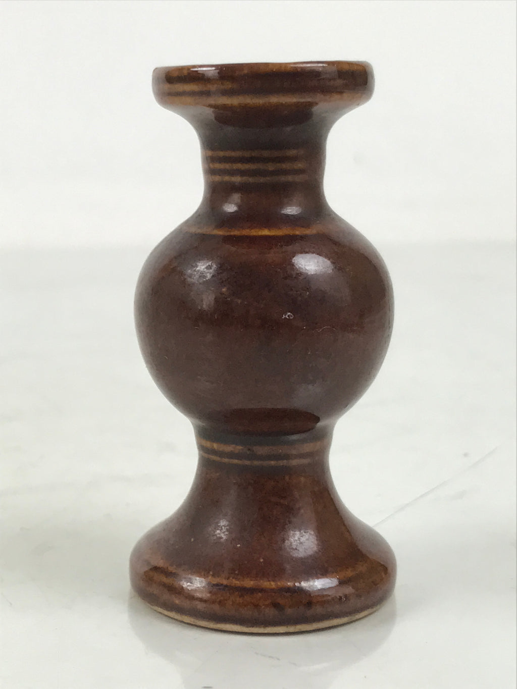 Japanese Buddhist Altar Fitting Porcelain Flower Vase Vtg Hanatate Brown BA649
