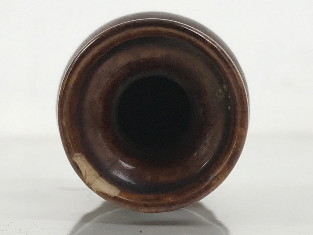 Japanese Buddhist Altar Fitting Porcelain Flower Vase Vtg Hanatate Brown BA649