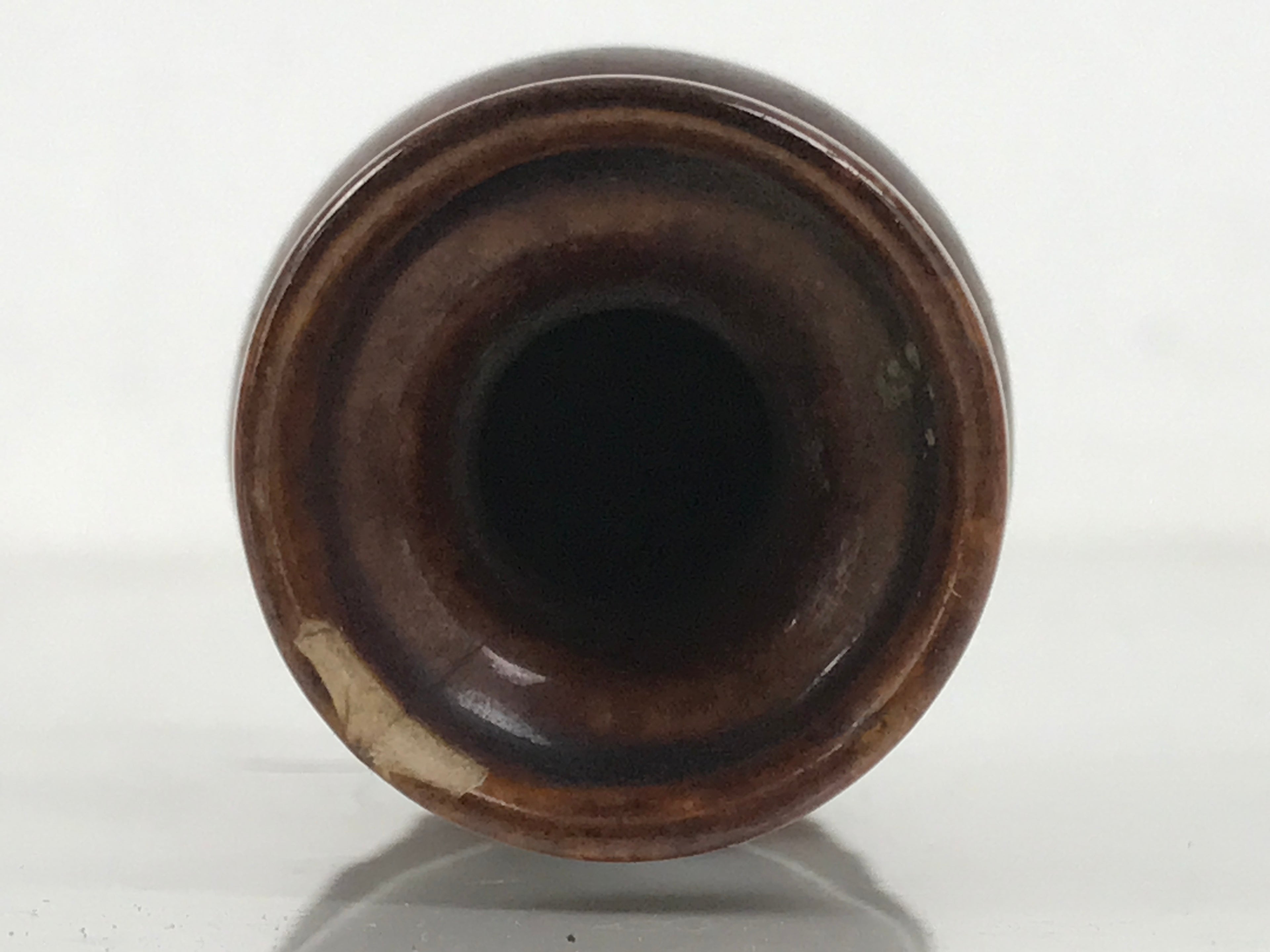 Japanese Buddhist Altar Fitting Porcelain Flower Vase Vtg Hanatate Brown BA649
