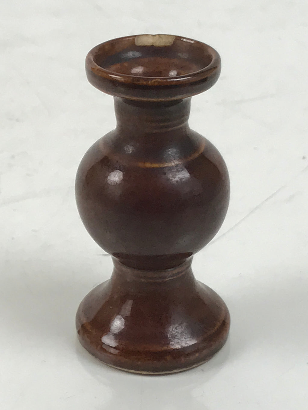 Japanese Buddhist Altar Fitting Porcelain Flower Vase Vtg Hanatate Brown BA649