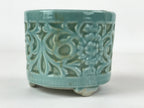 Japanese Buddhist Altar Fitting Porcelain Incense Burner Koro Vtg Green BA188