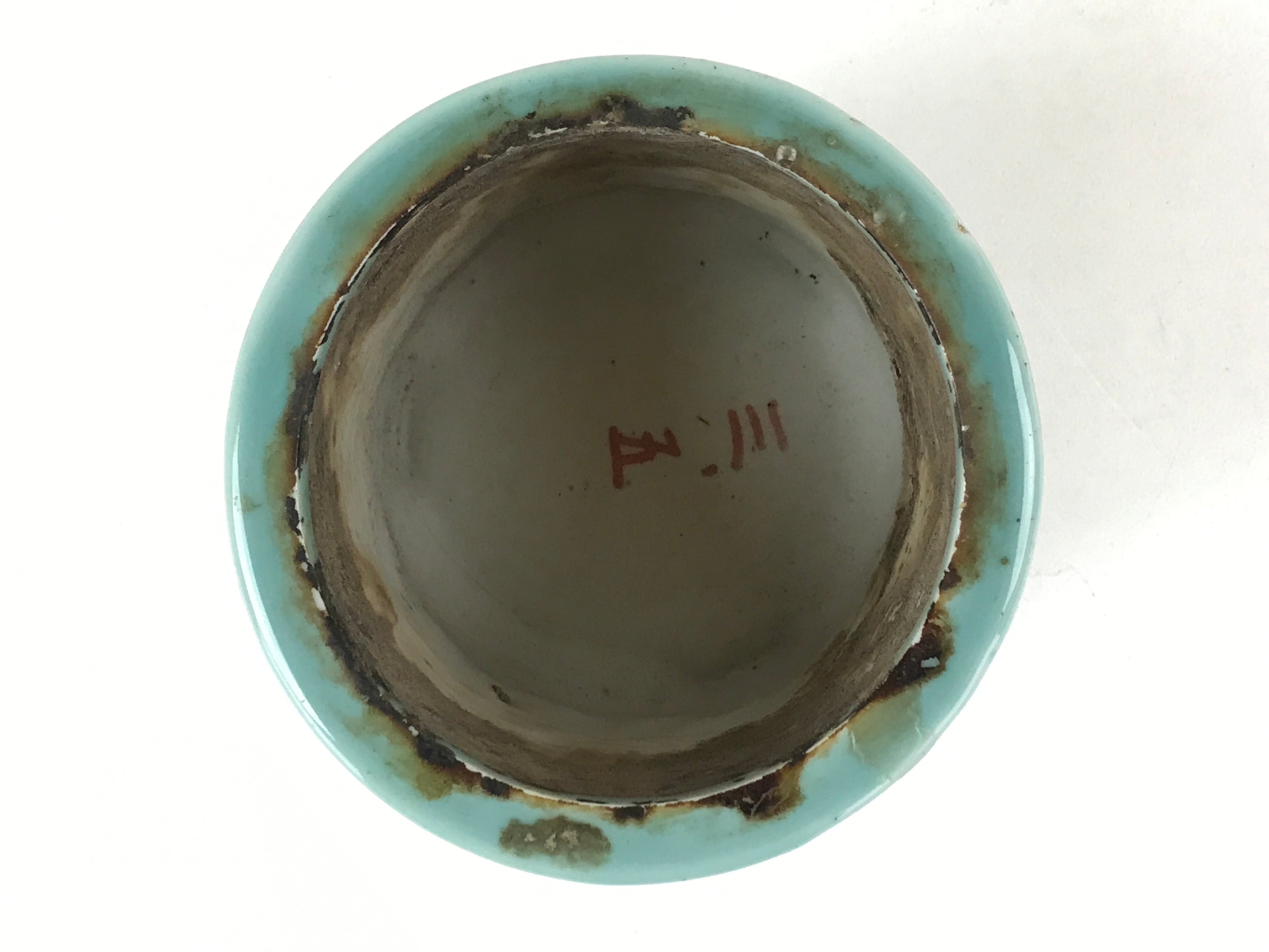 Japanese Buddhist Altar Fitting Porcelain Incense Burner Koro Vtg Green BA188
