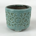Japanese Buddhist Altar Fitting Porcelain Incense Burner Koro Vtg Green BA188